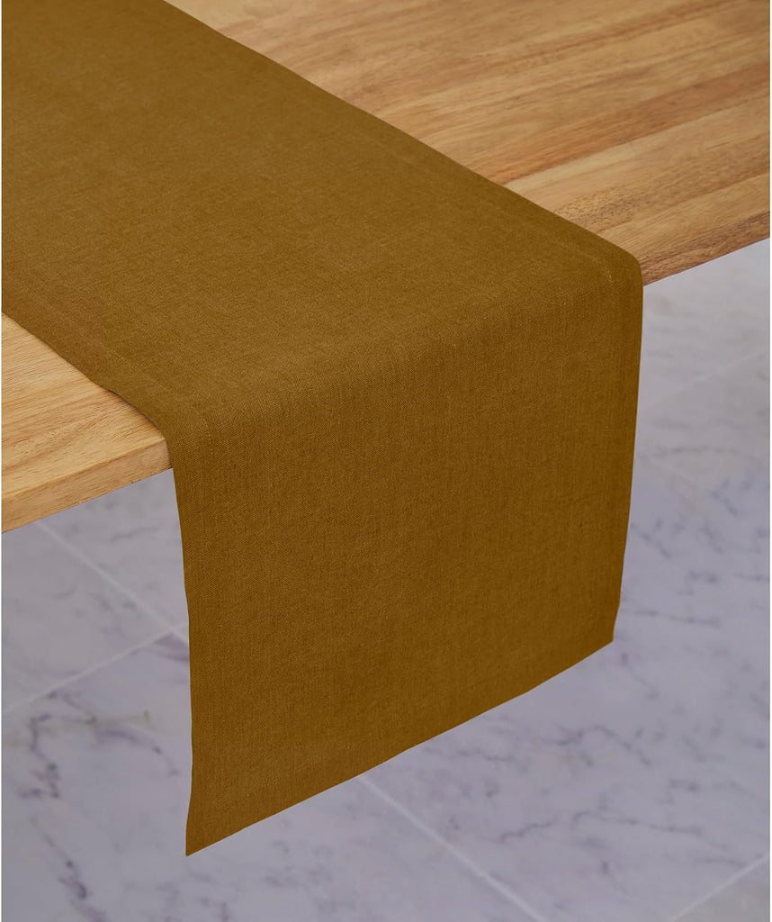 100% Pure Linen Table Runner Toffee Long, Diana 14 x 108 in | Table Runners for 8-10 seater dining tables and refined