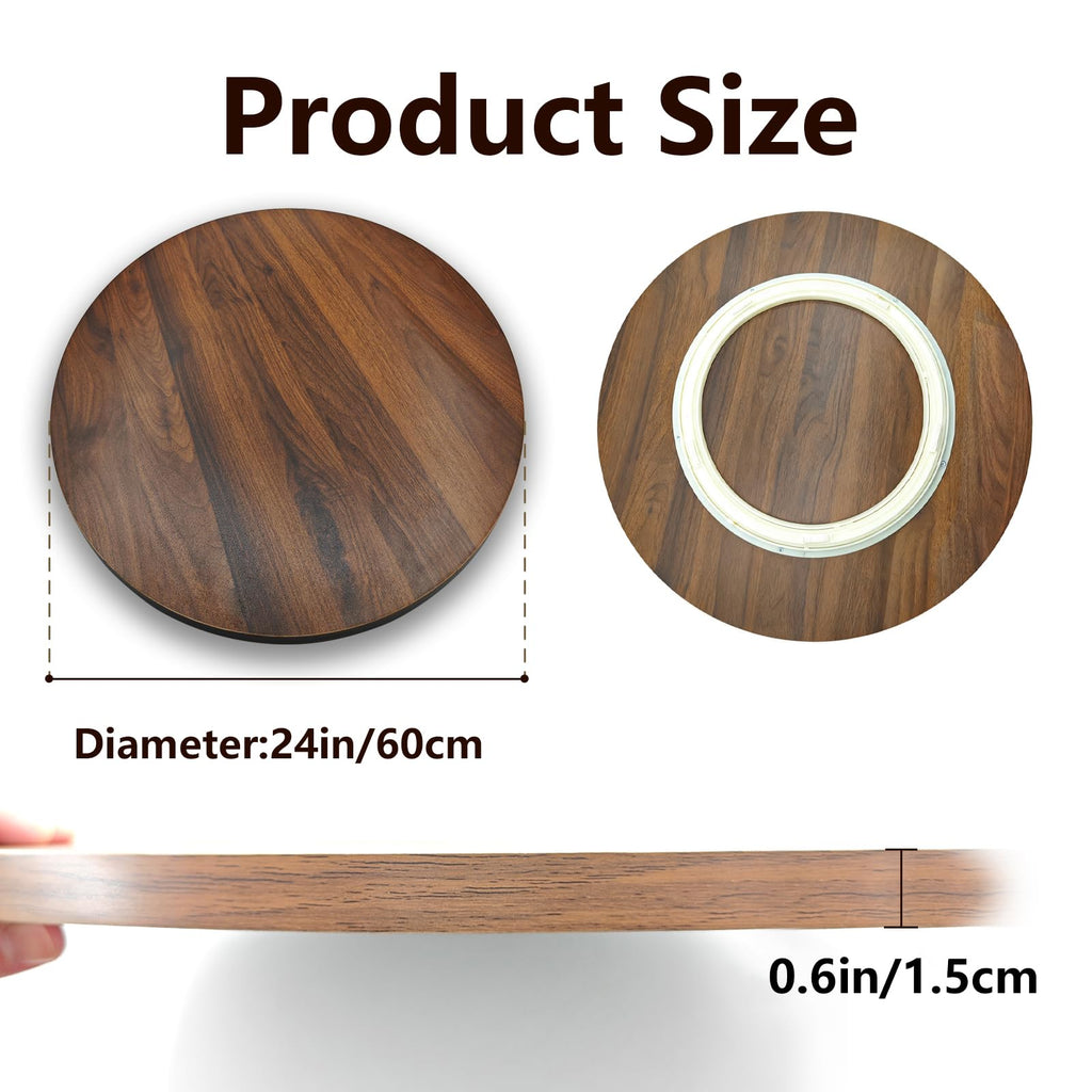 24" Large Lazy Susan, Turntable Serving Tray for Tabletop