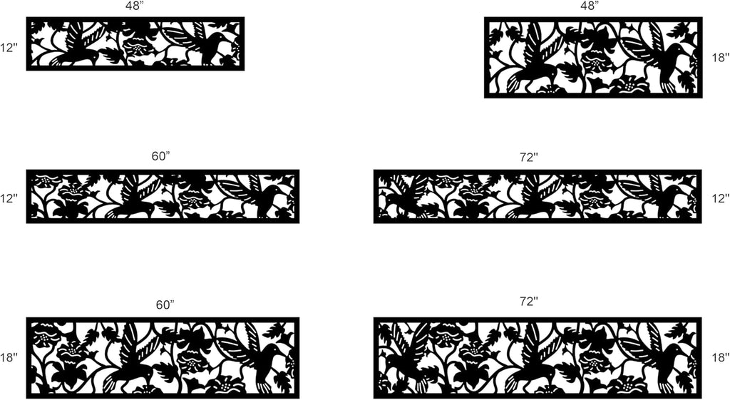 Hummingbird Fence Topper Panels, Aluminum Topper for Garden & Yard Privacy, Privacy Insert, Decorative Exterior Fence