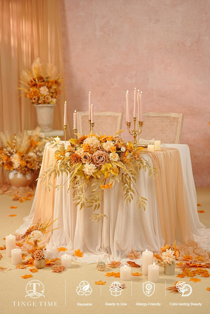 Artificial Flower Swag with Tablecloth and Table Runner Set