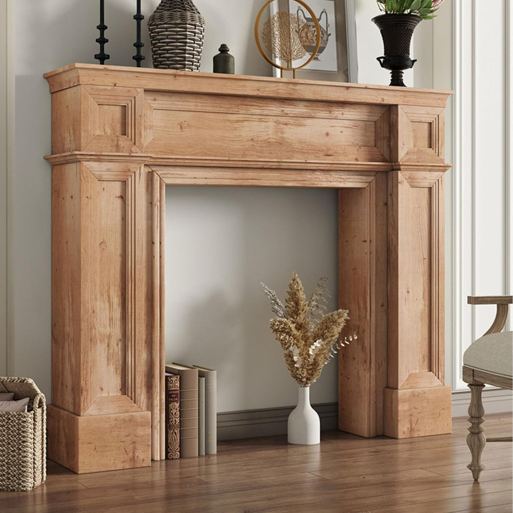 Modern Simple Fireplace Surround, Wooden Home Decorative Cabinet Mantel Surround, Decorative Fireplace Shelf