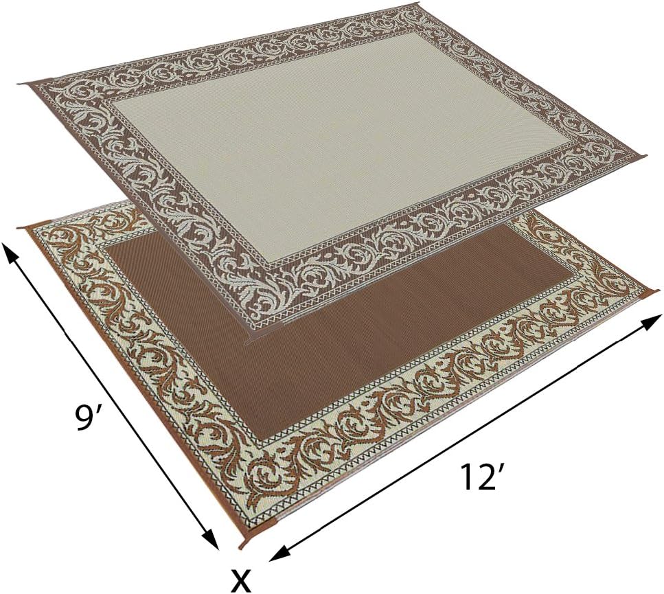 RA7 9-Feet x 12-Feet Classical Reversible RV Patio Mat