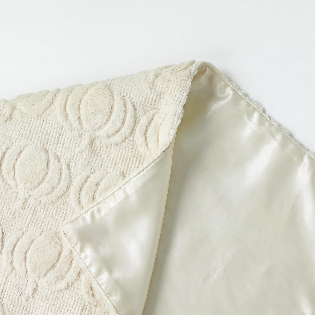 Beige Soft Faux Fur Pumpkins Fall Table Runner 13x72 Inch