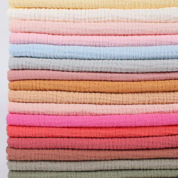 Cotton Wrinkle Gauze Fabric by the Yard - Double-Layer Cheesecloth for Sewing, Quilting, Pajamas & Home Decor