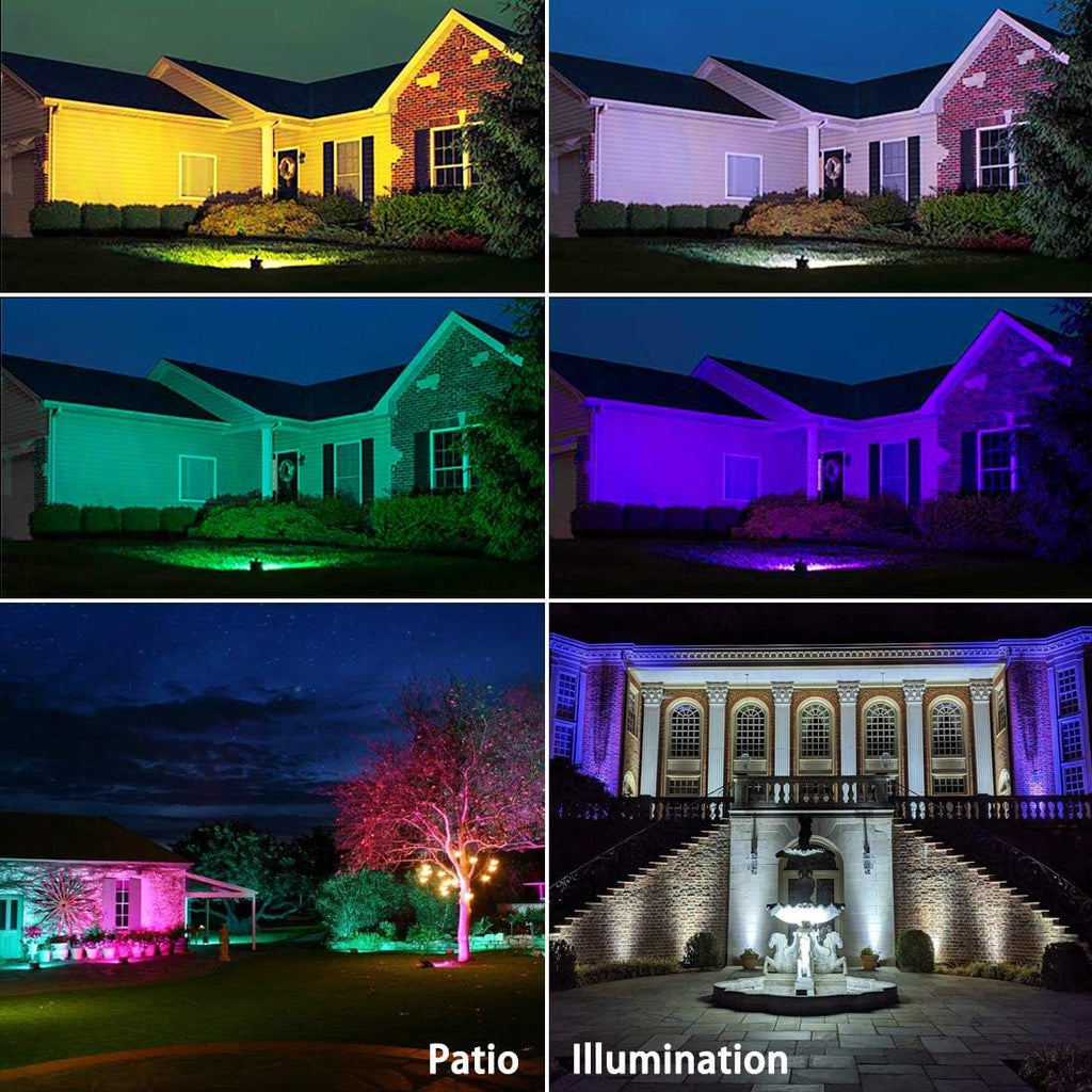 Led Flood Light Outdoor 30W, 300W Equivalent, Color Changing RGB Lights | Remote Control, 120 RGB Colors, Warm White