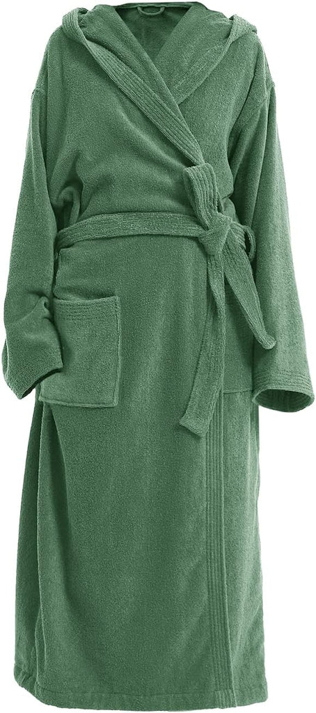 Mens Robe with Hood, Plush Cotton Bathrobe,Soft Terrey Cloth Bath robe, Absorbent Hooded Robe for Shower Spa