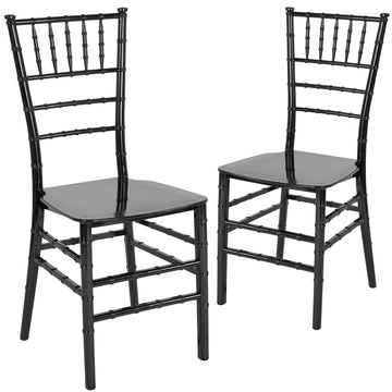 Stacking Resin Ballroom Chair, Mahogany, 2-Pack
