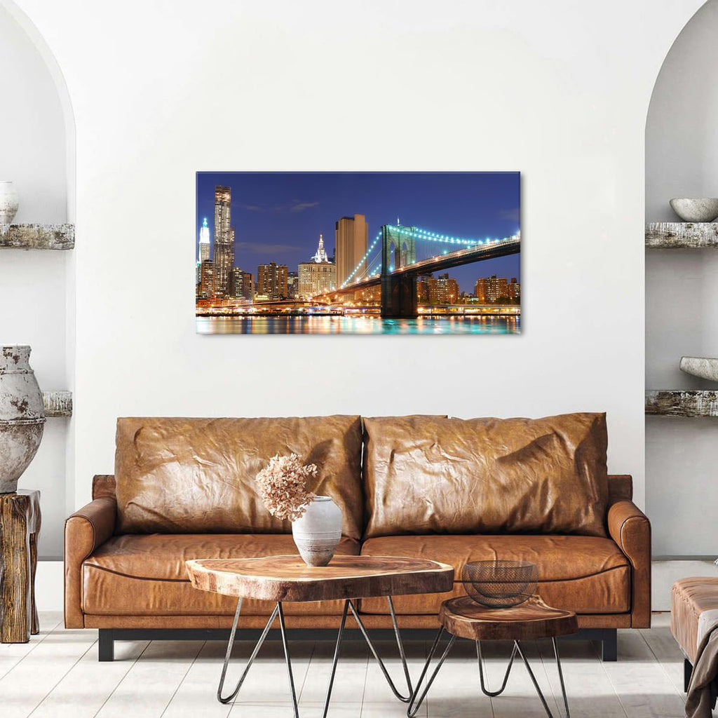 Brooklyn Bridge Wall New York NIght Picture Decor 20x40