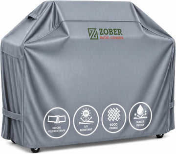 58 Inch BBQ Grill Cover for Outdoor Grill, Waterproof, Gray | 600D Oxford, gas grill cover, BBQ cover, grill covers