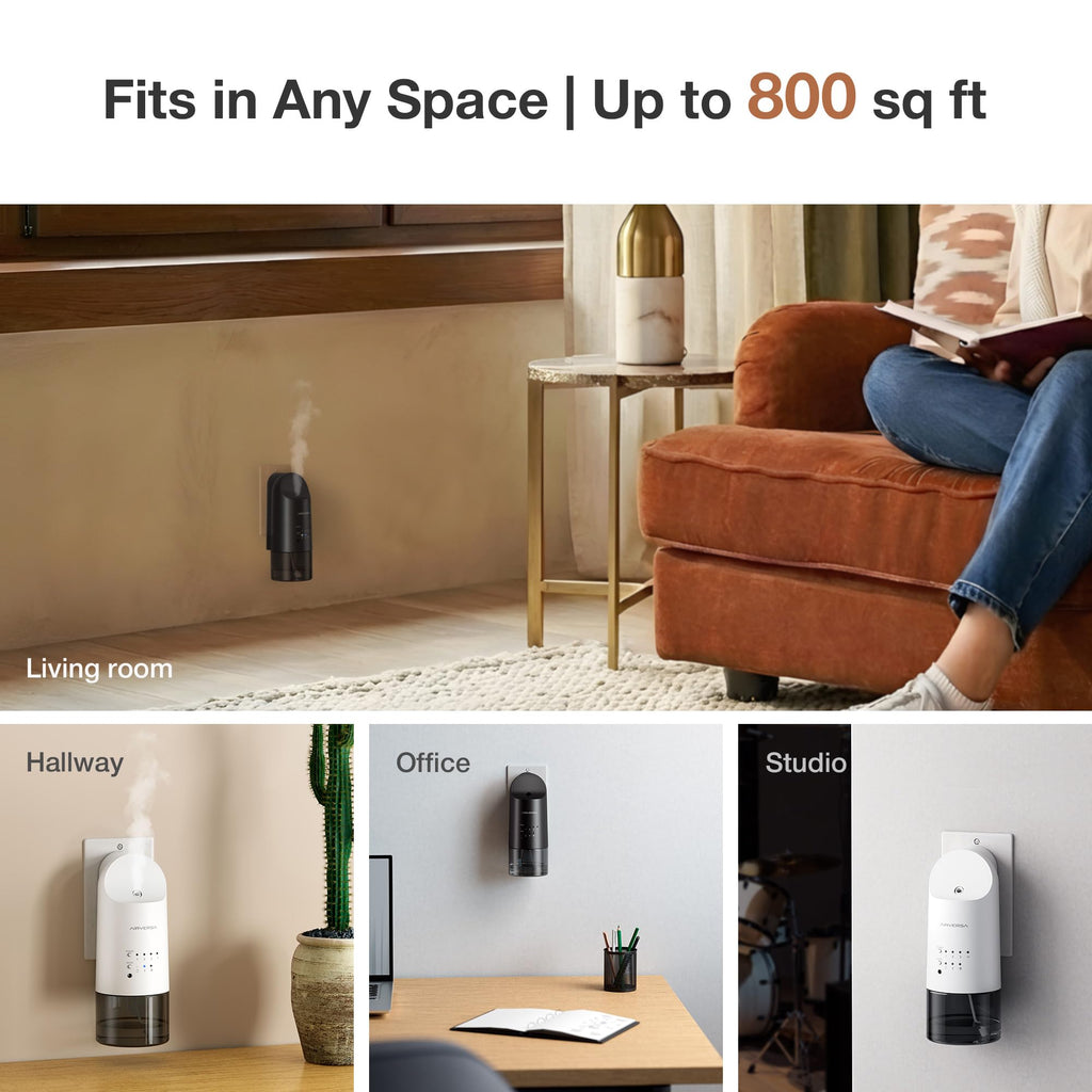 ANP Smart Plug in Wall Waterless Essential Oil Diffuser, Black