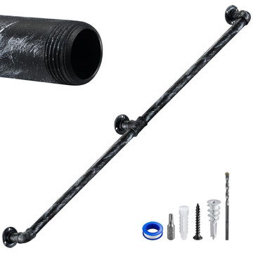 Staircase Handrails, Wall Hand Railing, Black Silver, 5FT