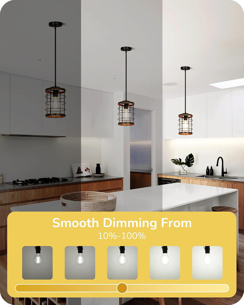 6 Pack G25 Globe Light Bulbs, Dimmable Vintage LED Edison Bulbs, CRI90+ 5W Equivalent 60W, Clear LED Filament Vanity