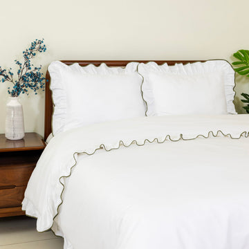 Ruffle Duvet Cover, 100% Cotton Duvet Cover with Ruffle