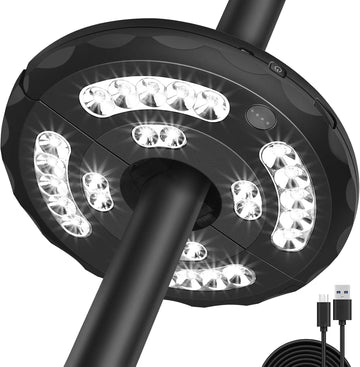 Umbrella Light, Patio Umbrella Lights 3 Brightness Mode 28 LED at 220LM, Built-in Lithium Battery Operated