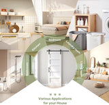 30inx80in White Barn Door and 5.5FT Sliding Barn Door Hardware Kit Included,Solid,MDF, PVC Surface,D