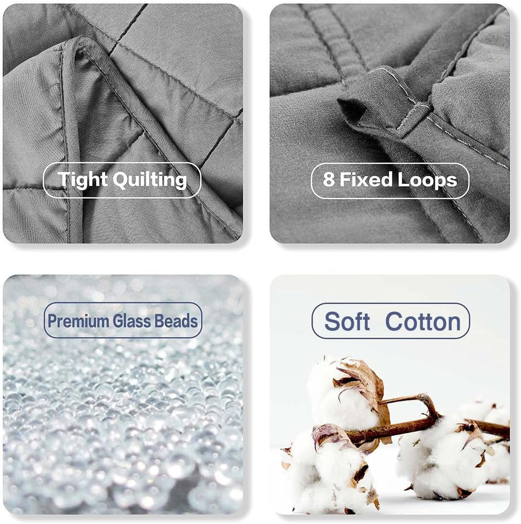 Weighted Blanket 5lbs 41"x60" for Adults and Teens, Heavy Throw with Premium Glass Beads for Napping, Machine