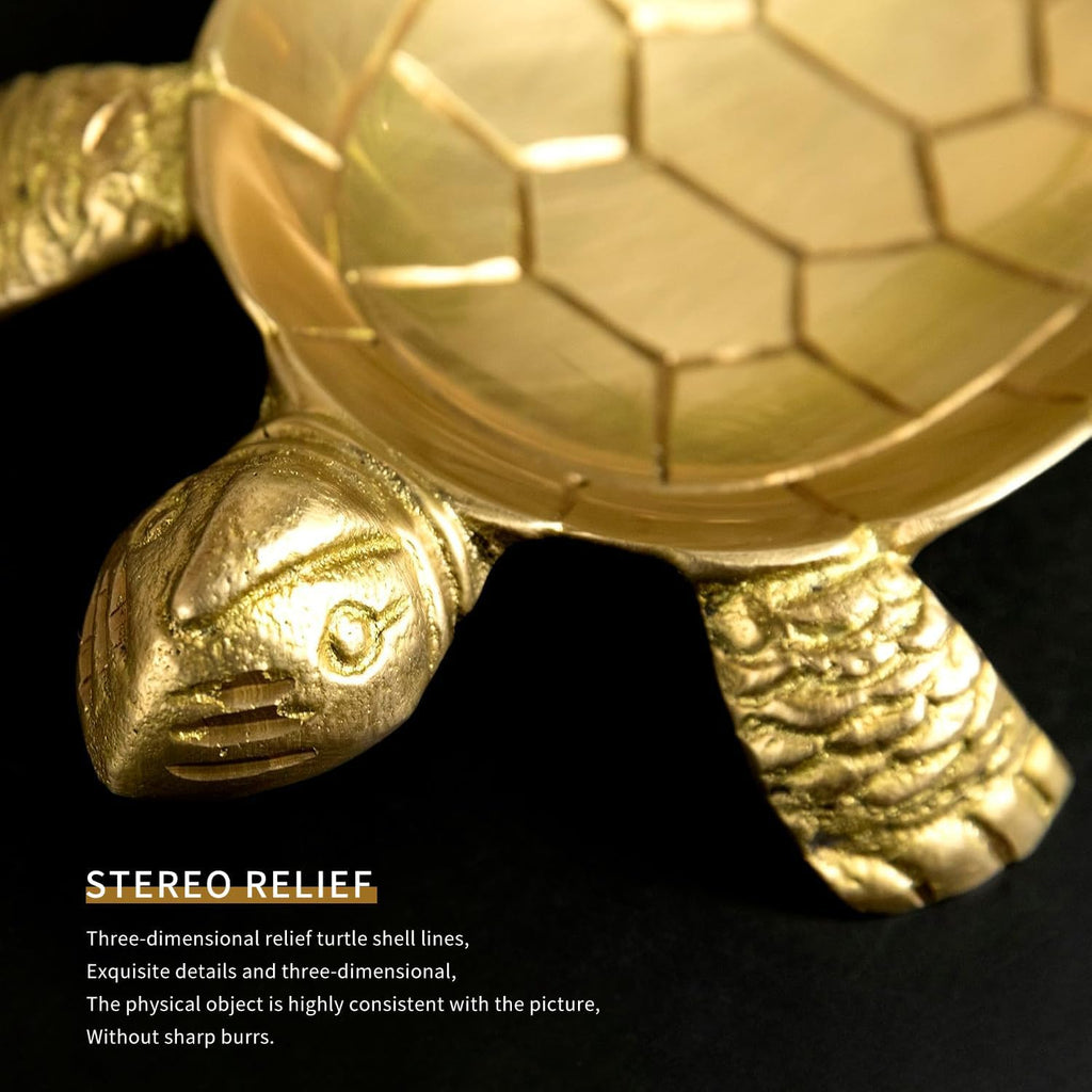 100% Solid Brass Turtle Jewelry Tray
