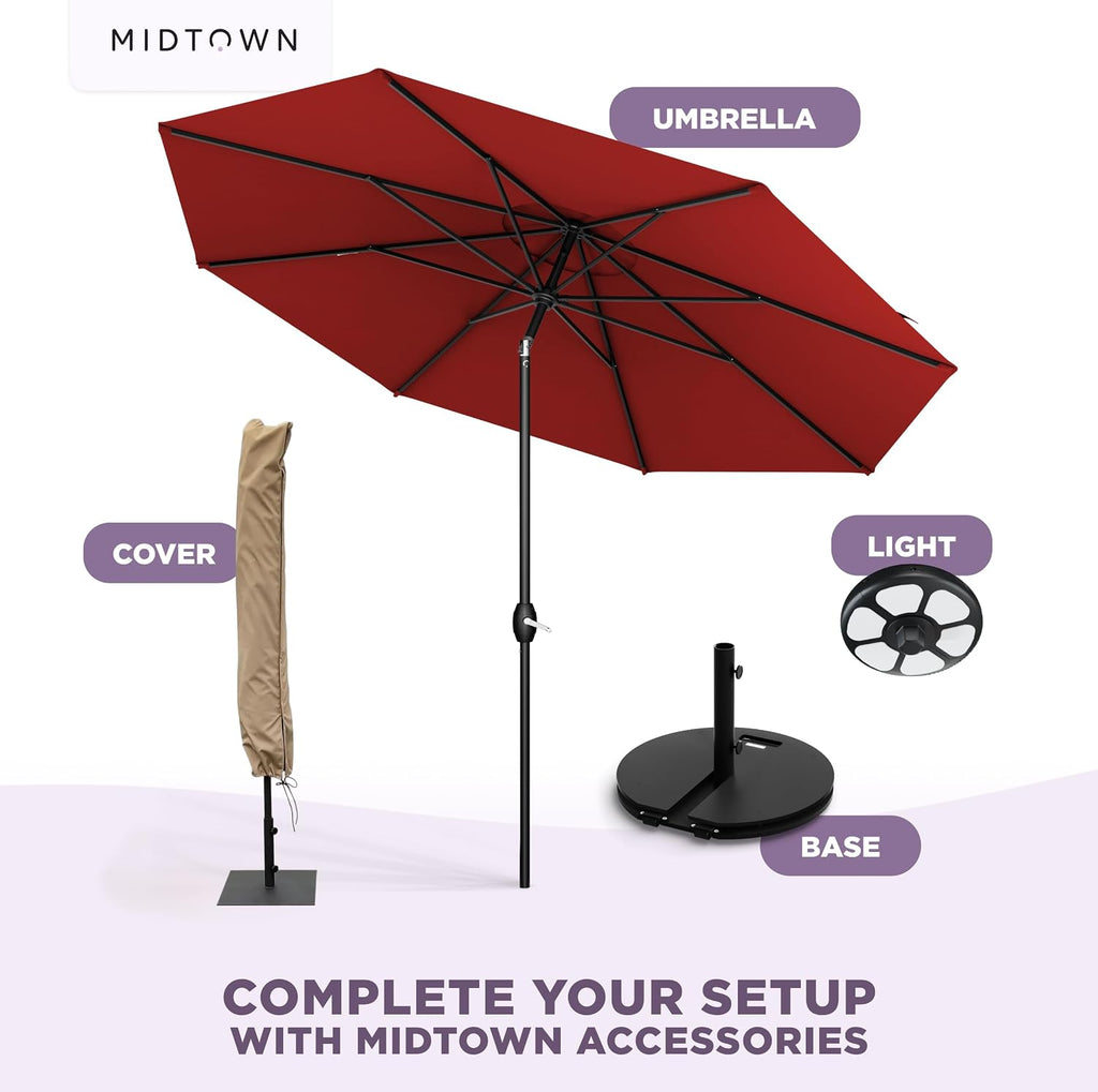 The Lean 9 Ft Patio Umbrella with Fade-Resistant Sunbrella Fabric