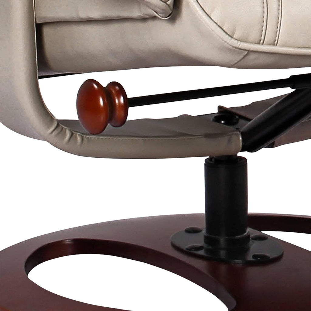 Modern Reclining Swivel Lounge Chair and Ottoman — Faux Leather