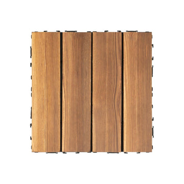 36 Pack Hardwood Interlocking Patio Deck Tiles, Waterproof All-Weather Outdoor Patio Flooring, 12 * 12 * 1inch Decking