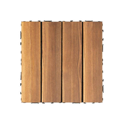 36 Pack Hardwood Interlocking Patio Deck Tiles, Waterproof All-Weather Outdoor Patio Flooring, 12 * 12 * 1inch Decking