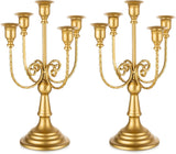 Candelabra Gold Candle Holders - 5 Arm 11.8" Wedding Candlestick Holder for Theme Party Table Centerpiece Decor