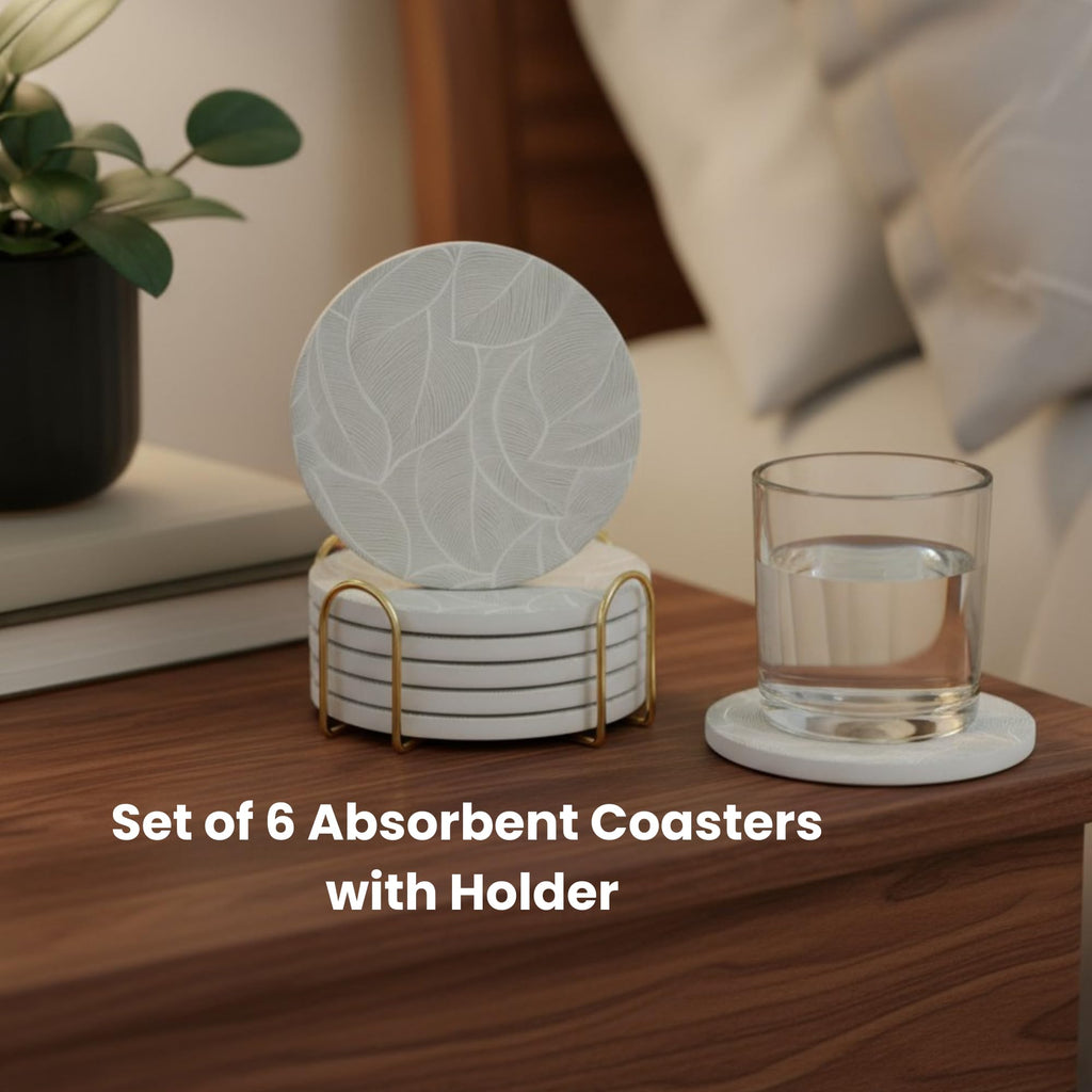 CeramicMarbleCoastersSetof6, AbsorbentDrinkCoastersforTable
