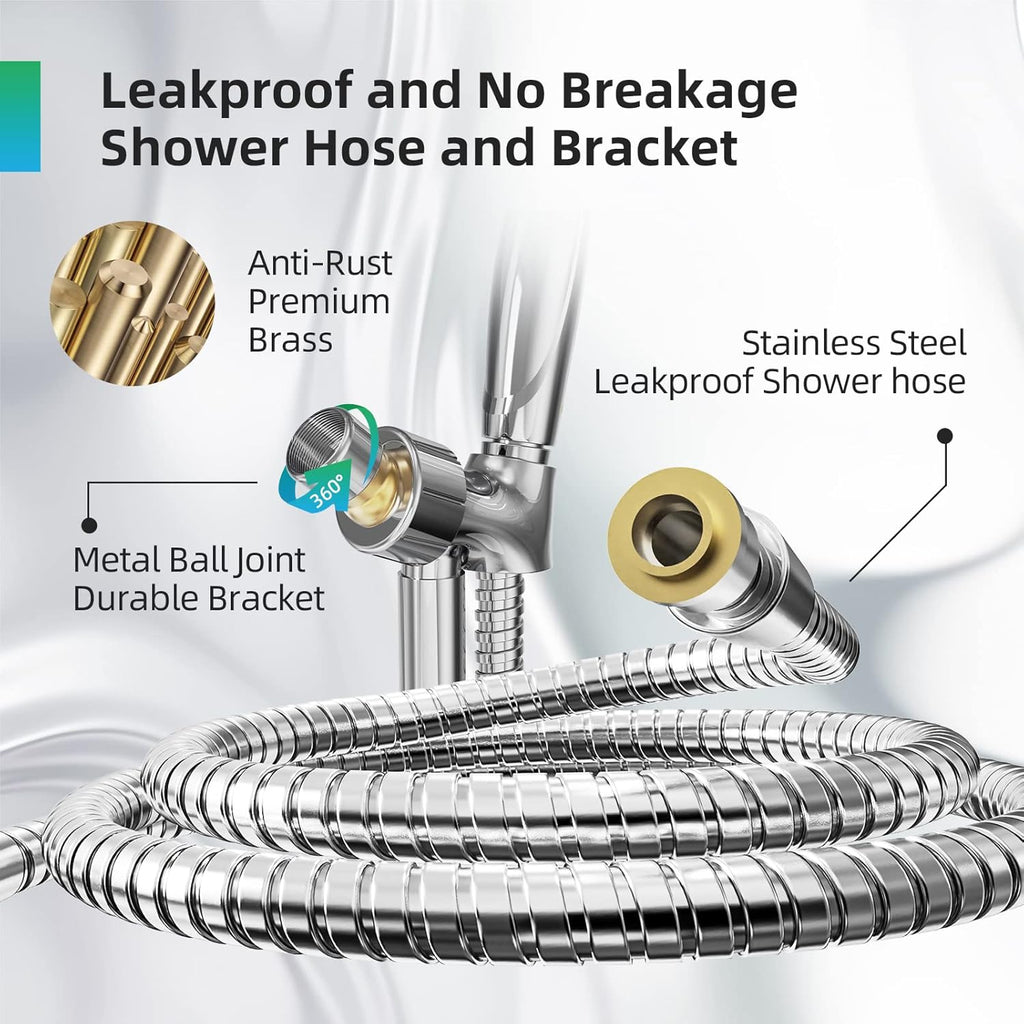 Shower Head,10 Functions High Pressure shower head with handheld, Built-in Pause Mode & Power Wash