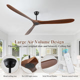 Inspired Maverick Style 88" Ceiling Fan, Extra Large No Lights, 3 Wood Walnut Blades, DC Motor, Reversible Propeller Outdoor Ceiling Fan for Patios, Exterior House Porch, Farmhouse Gazebo with Remote Control A101-B0D9815C7D