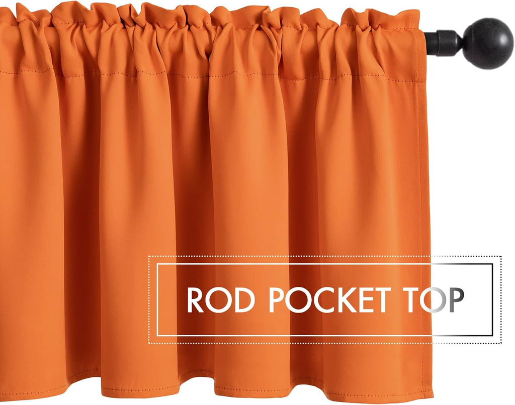 Fall Window Valance for Bedroom Living Room Kitchen Bathroom Energy Efficient Rod Pocket Curtain Valance