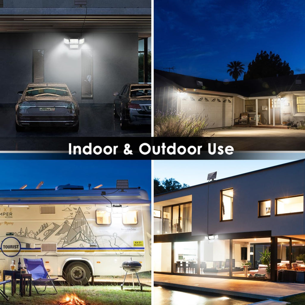 Solar Outdoor Lights Motion Sensor 3500LM 288 LED Solar Security Lights with Remote Control IP67 Waterproof 4 Heads