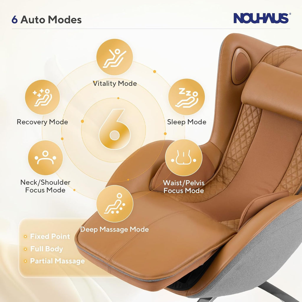 Aurora Massage Chair Full Body with Airbags, Heating, Zero Gravity | Auto Modes, Bluetooth Speaker, Genuine Leather