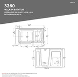 Tubs Series Wide Opening Door Right Drain Quick Fill Walk-In Soaking Tub in Biscuit Finish 32 in. x 60 in. | AMZ3260RBS