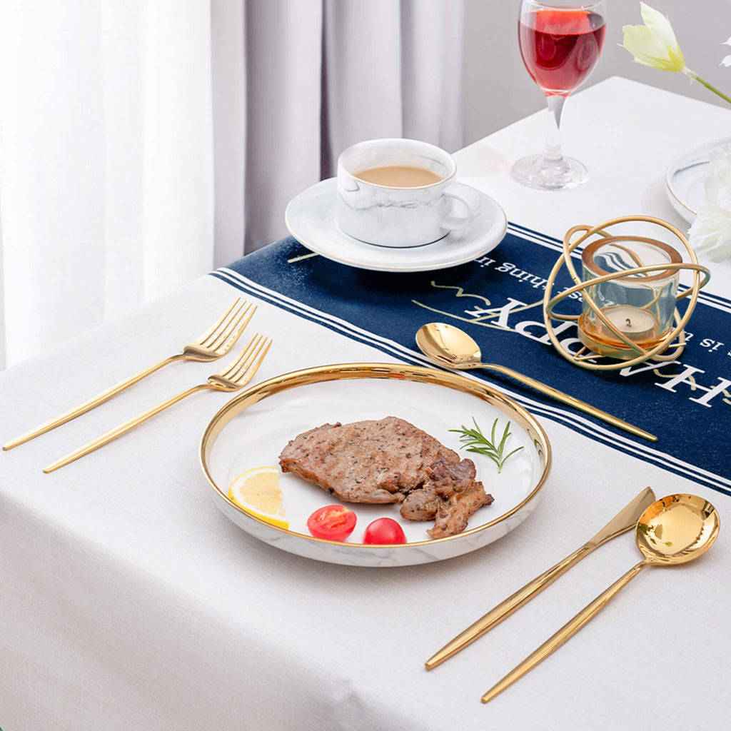20 Piece Gold Silverware Set,Stainless Steel Flatware Cutlery Set Service for 4 Including Forks Spoons Knives,Kitchen