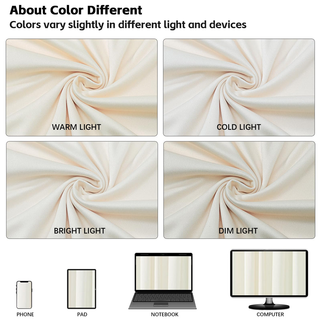10x10ft Wrinkle Free Ivory Backdrop Curtain for Parties Soft Fabric Drapes Wedding Ivory Curtain Backdrop for