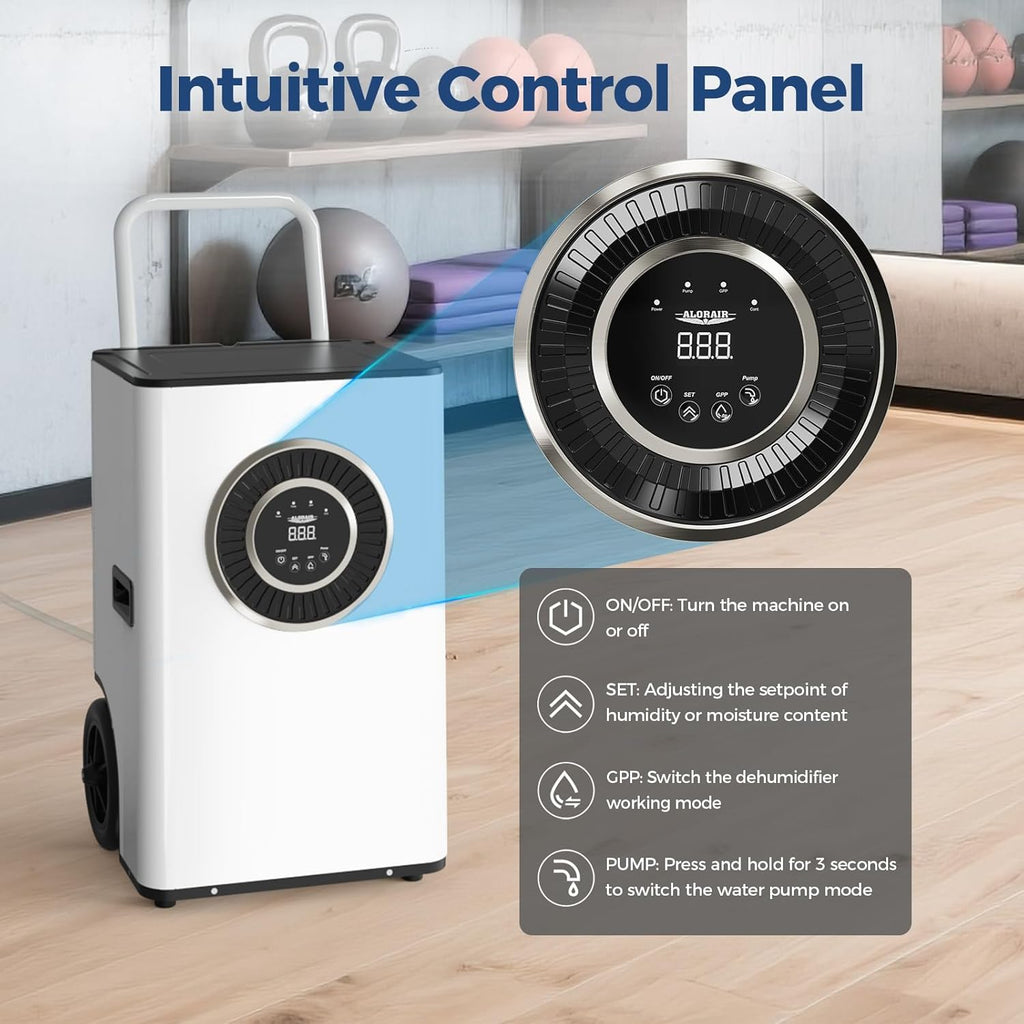 110 PPD Commercial Dehumidifier with Pump & Drain Hose, LGR Tech Dehumidifiers for Large Room, Basement, Warehouse