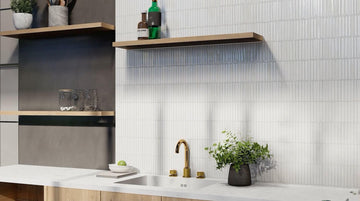 Ratsu Kit-Kat 4.5 in. x 9 in. Fluted Kit-Kat Porcelain Wall Tile (6.86 Sq. Ft. / Case) (Polar, Carton)