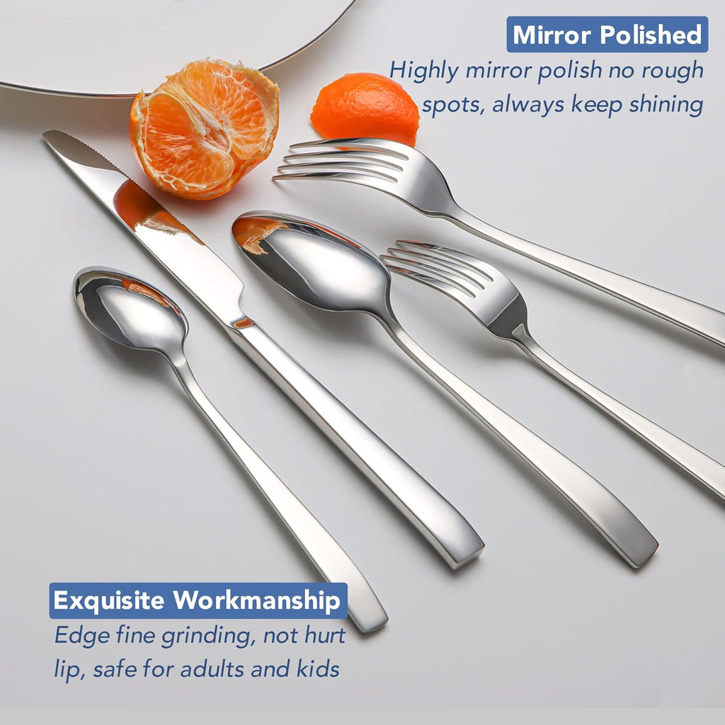 40-Piece Silverware Set Service for 8, Premium Stainless Steel Cutlery Set