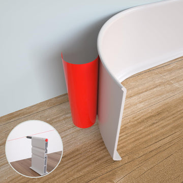 Peel and Stick Rubber Baseboard Molding, 6 Inch x 40 Feet, White