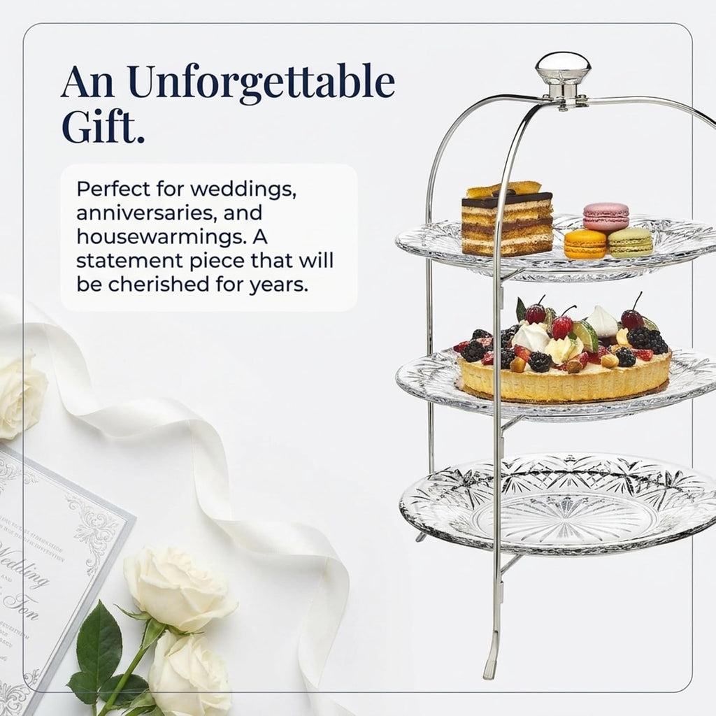 3 Tiered Platter Stand - Dublin Crystal Collection