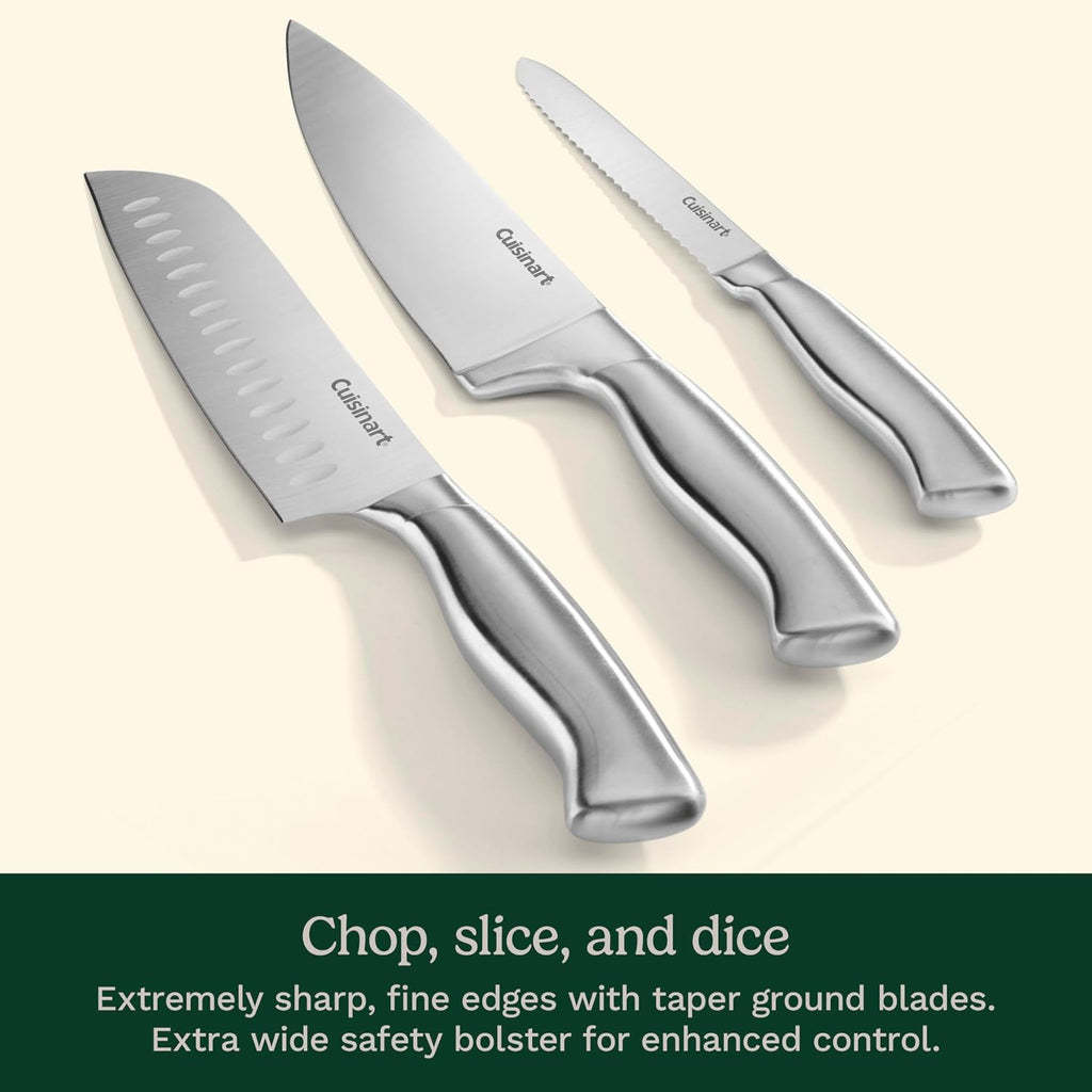 15-Piece Stainless Steel Hollow Handle Block Set, C77SS-15PK | Kitchen knife set with high-carbon stainless steel