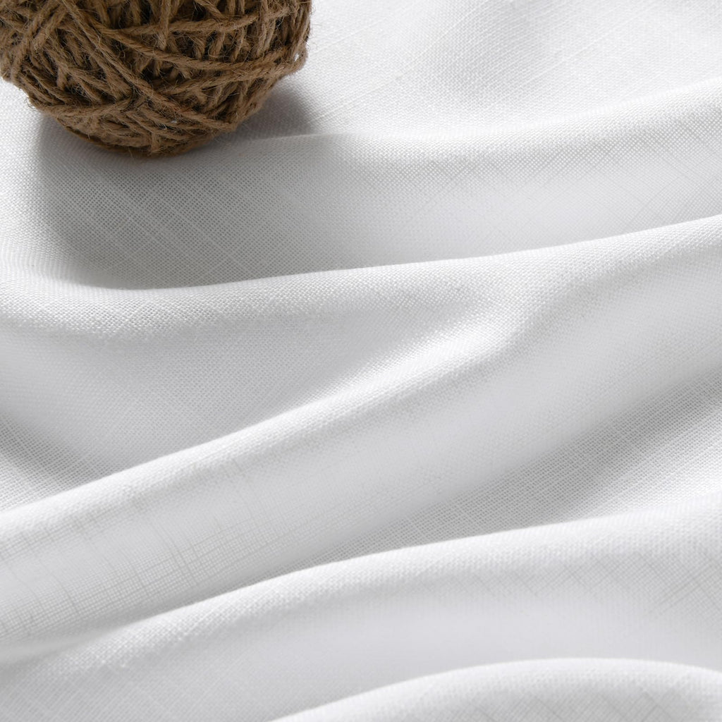 White Linen Curtains 216 Inches Long Extra Long Back Tab Curtains Farmhouse Light Filtering Semi Sheer Linen Drapes