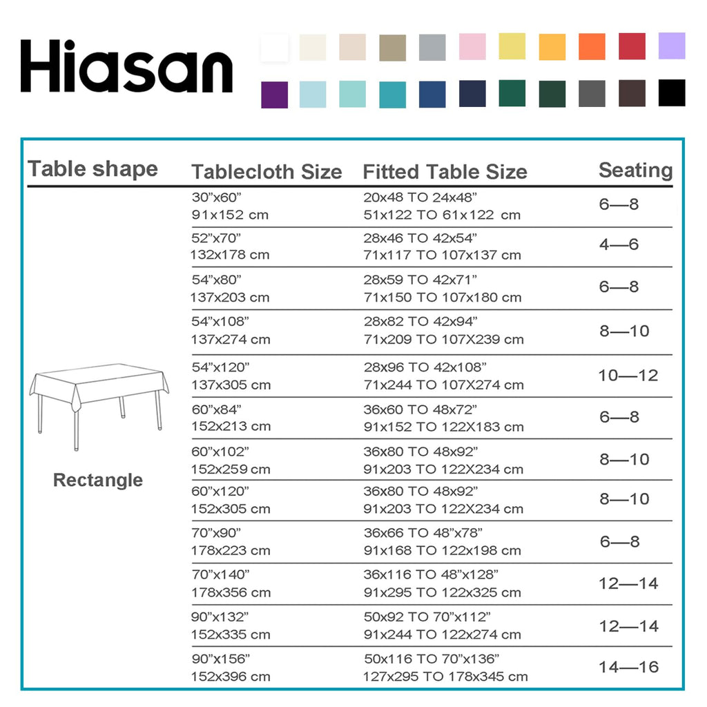 Light Yellow Rectangle Tablecloth, 54 x 80 Inch, 1 Pack