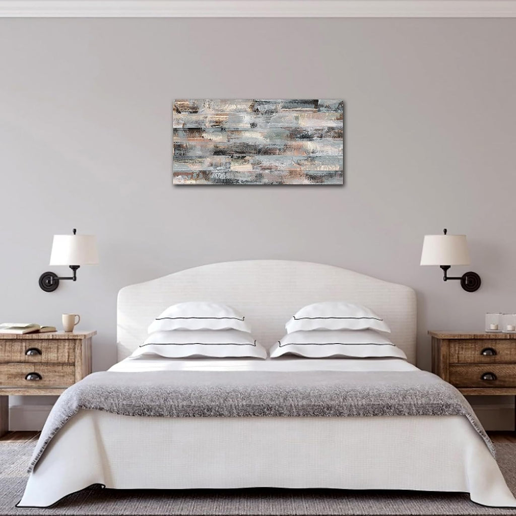 Gray Abstract Canvas Wall Art - Grey Brown Picture for Wall Decor Fabric Of Time Canvas Painting Abstract Prints