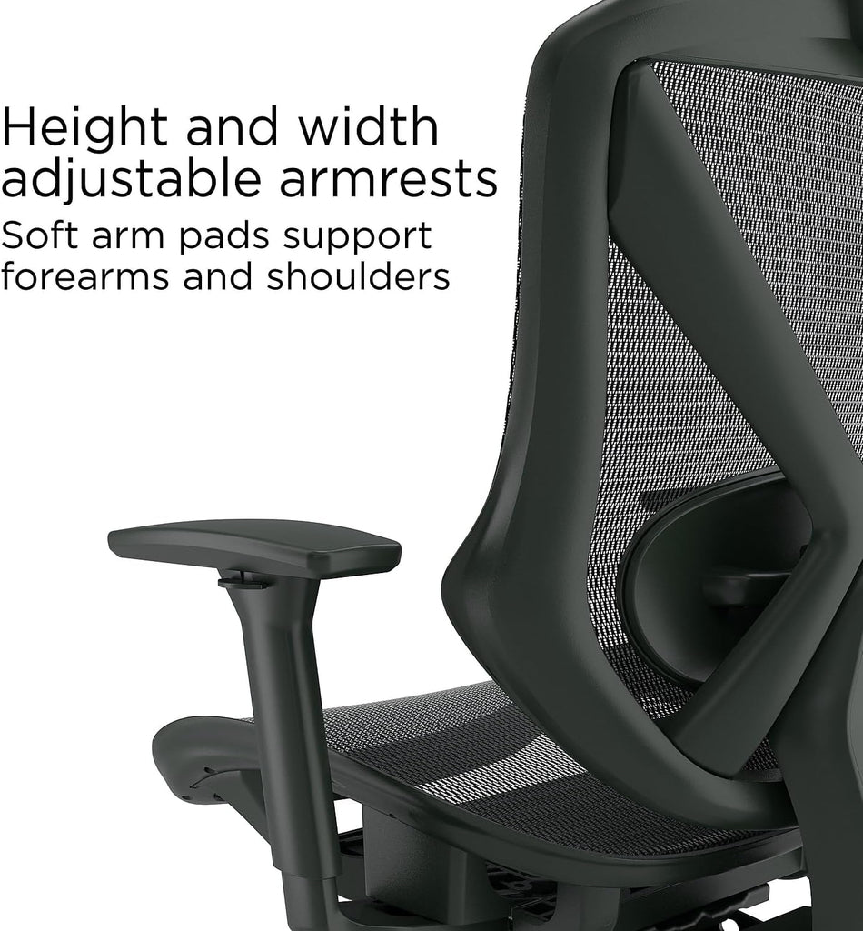 Ergonomic Task Chair, Mesh, Ergonomic, Lumbar Support, Adjustable Height, Black
