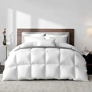 Highland Feather Hungarian White Goose Down Comforter 750 Super Fill Power Fluffy 500 Thread Count Duvet Insert