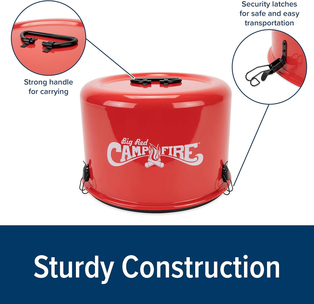 13.25 Inch Big Red Campfire Compact Outdoor Portable Tabletop Propane Heater Fire Pit Bowl for Camping, Tailgating