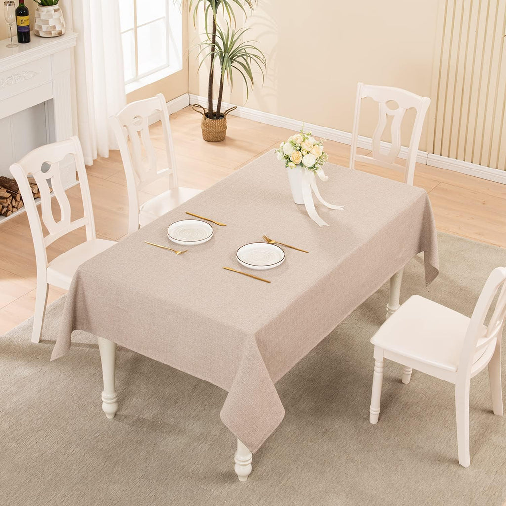 Rectangle Tablecloth Washable Wrinkle Resistant and Water Proof Table Cloth Decorative Linen Fabric 
