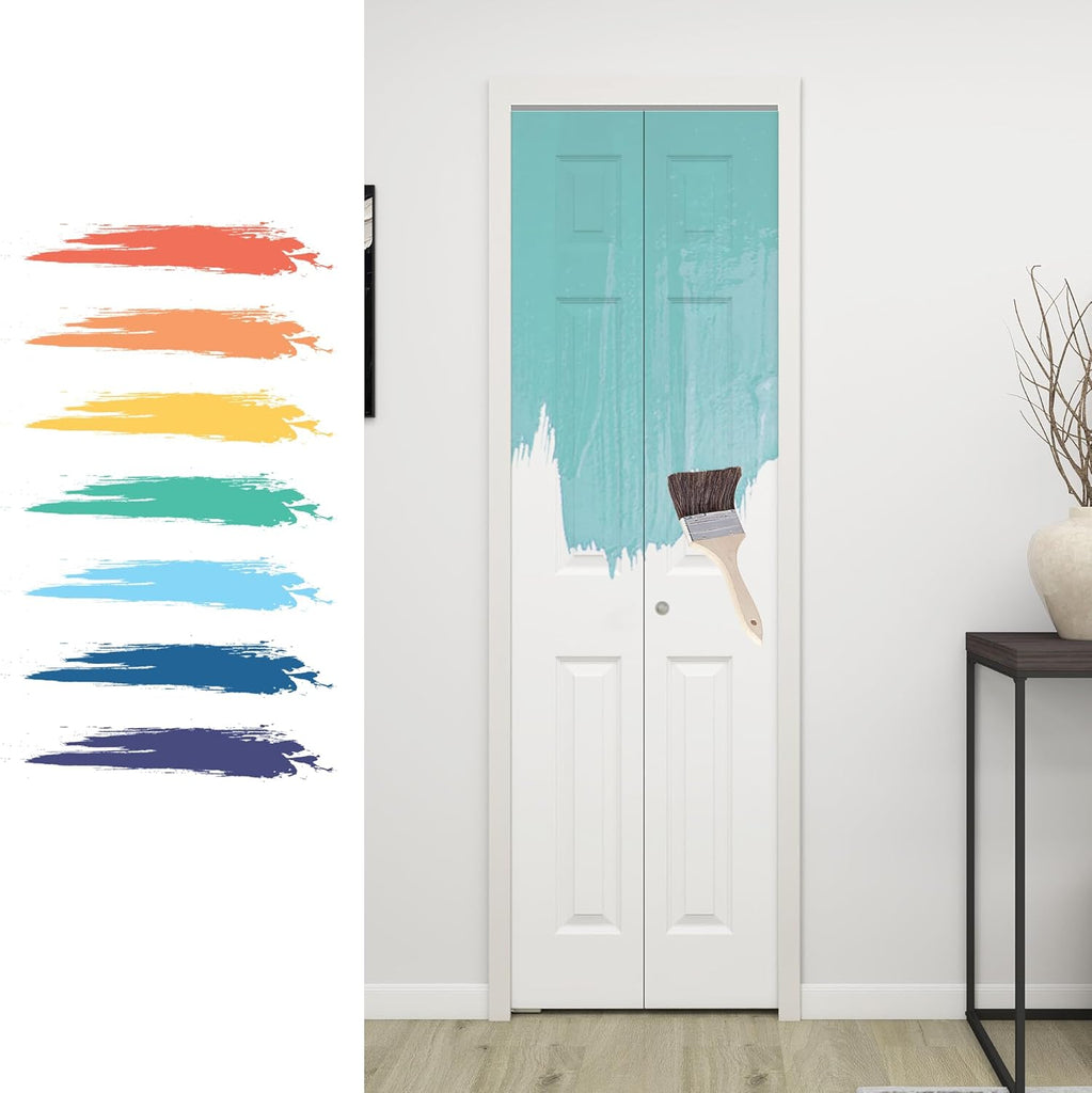 24 in.x 80 in. Bifold Barn Door, 6 Panel White Primed Bifold Closet Door, Hollow Core Interior Barn 