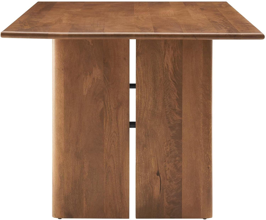 Amistad 72" Solid Wood Modern Farmhouse Rectangular Dining Table in Walnut
